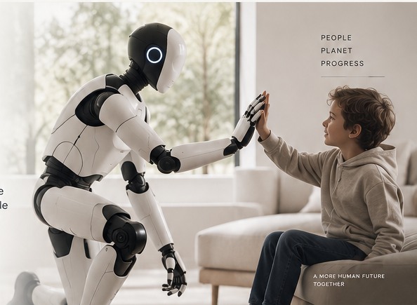 Humanoid robot interacting with a person in a home environment